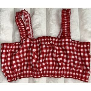 Old Navy Toddler Size 3T Swim Top Checkered Red/White Swimwear Toddler Girl Tops